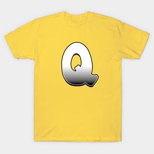 Letter Q - White / Grey fade T-Shirt